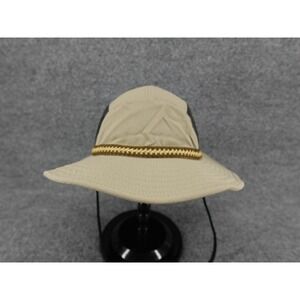 REI Sun Hat Unisex One Size Beige Good Mesh Panels Adjustable Chin Strap Hiking
